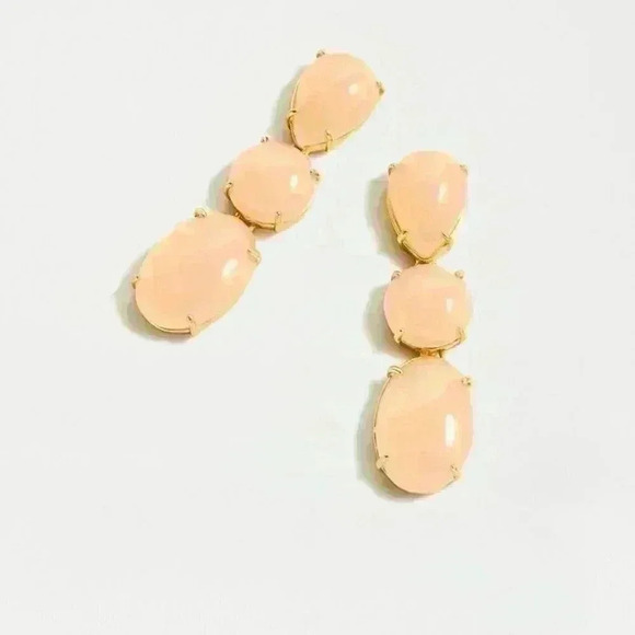 J. Crew Jewelry - J Crew new Triple stone drop earrings bright pink